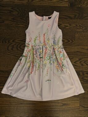 Girls Sleeveless Lavender Floral Print Party Dress